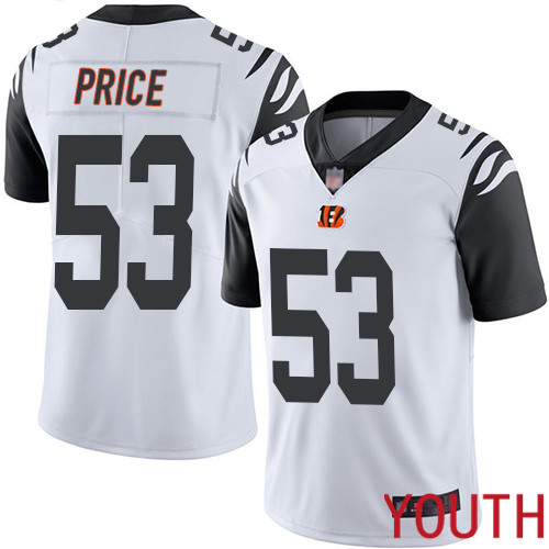 Cincinnati Bengals Limited White Youth Billy Price Jersey NFL Footballl 53 Rush Vapor Untouchable